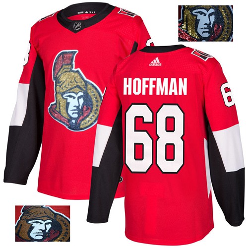 Adidas Senators #68 Mike Hoffman Red Home Authentic Fashion Gold Stitched NHL Jersey